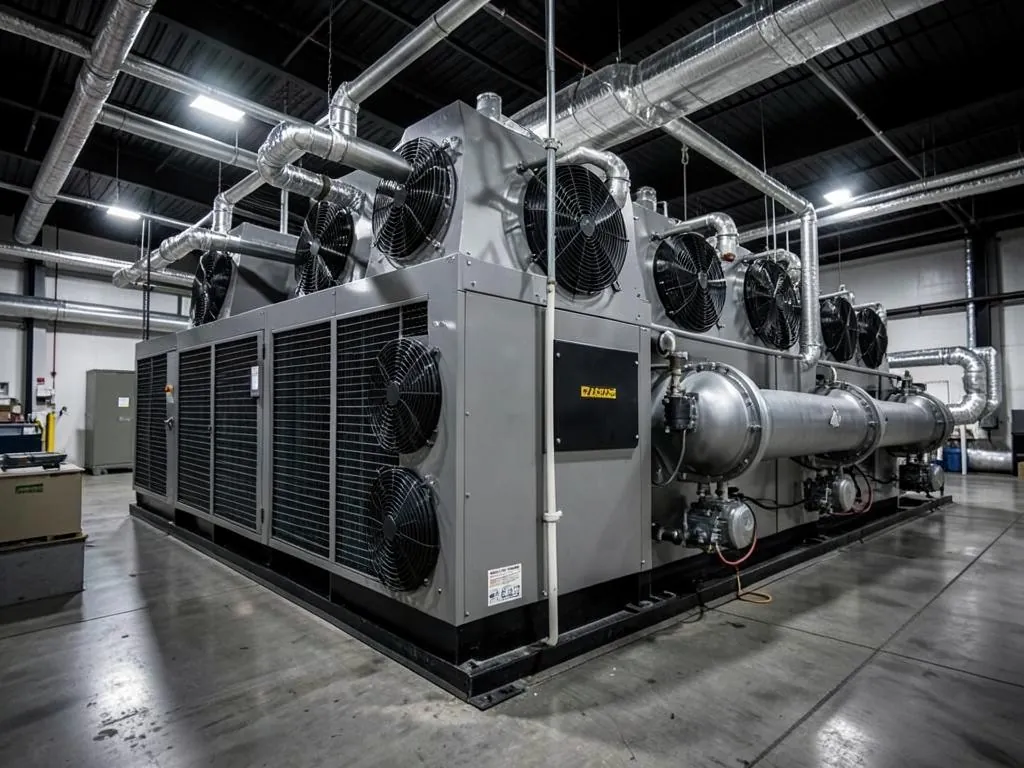 Air-cooled commercial chiller with condenser fans